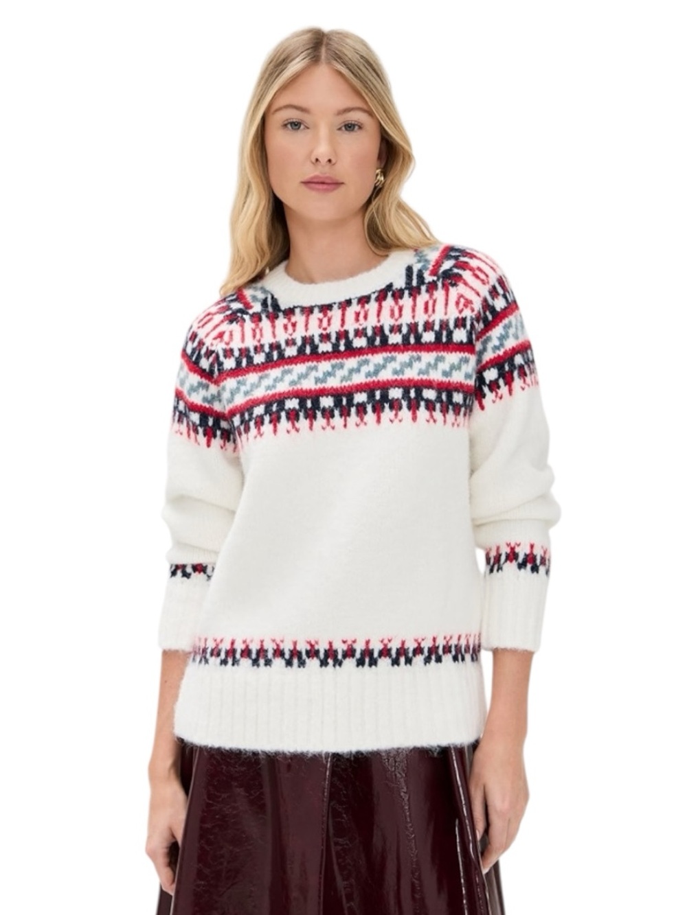 NEW Hunter Bell Josie Sweater. Cream Fairisle. S. NWT